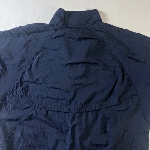 VINTAGE Reebok Windbreaker Jacket Men's Large Navy Blue Full Zip 90s - Picture 3 of 7